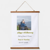 Modern happy 50th anniversary add name date photo