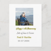 Modern happy 50th anniversary add name date photo 