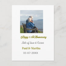Modern happy 50th anniversary add name date photo 