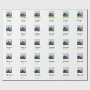 Modern happy 50th anniversary add name date photo wrapping paper