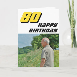 Modern Happy 80th Birthday Photo Card