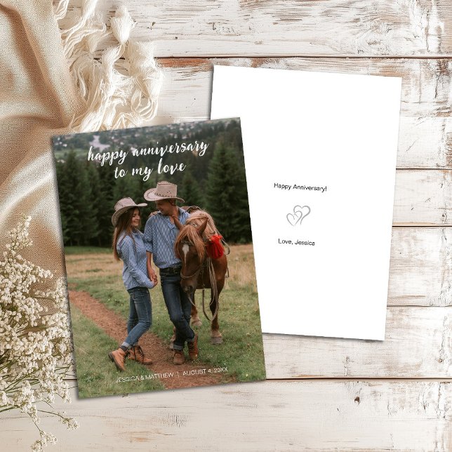 Modern Happy Anniversary to my Love Scripty Font Card (Creator Uploaded)