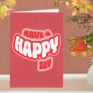 Modern Happy (Birth)Day Text Folded Greeting Card