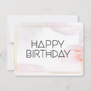 Modern Happy Birthday Card with Geometric Font