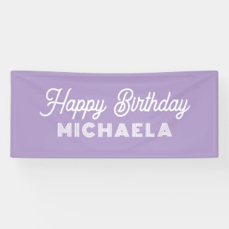 Modern Happy Birthday Custom Name Banner