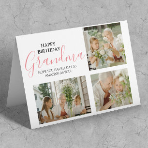 Modern Happy Birthday Photo Collage Card