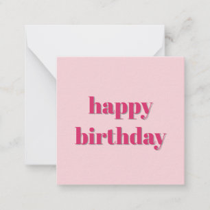Modern Happy Birthday Pink Retro Typography Card