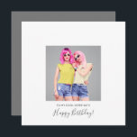 Modern Happy Birthday Sister Photo Name Grey Card<br><div class="desc">Trendy style to send your sister for her birthday. Fully customisable. Easily replace the sample photo with your own and personalise the text on the front and back. You can also change the background colours on either side if you wish via customise further.</div>