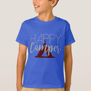 Modern Happy Camper Tipi Kids Shirt
