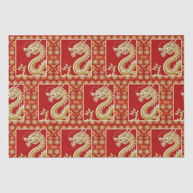 Modern Happy Chinese New Year modern asian pattern Tissue Paper (Front)