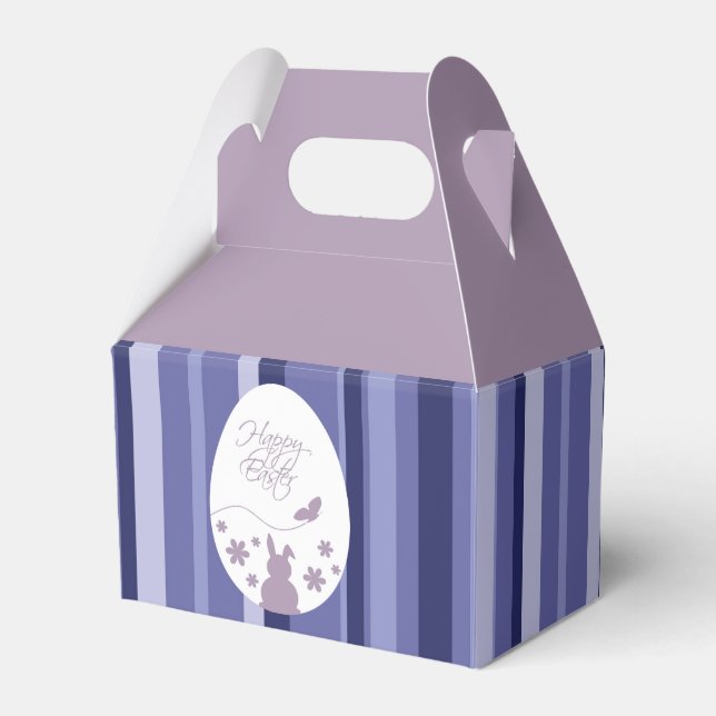 Modern Happy Easter Egg Pastel Purple Favour Box (Front Side)