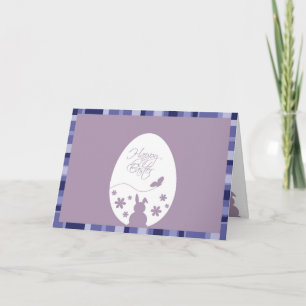 Modern Happy Easter Egg Pastel Purple Holiday Card