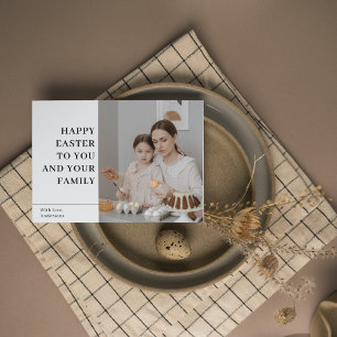 Modern Happy Easter Family Gift Postcard