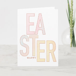 Modern Happy Easter Pastel Gradient Minimal Holiday Card