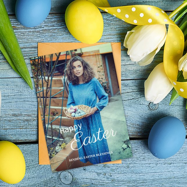 Modern Happy Easter Photo Holiday Card (Creator Uploaded)