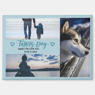 Modern Happy Father's Day Photo Collage Custom  Magnet