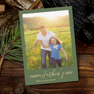 Modern Happy Father's Day Photo Script Card