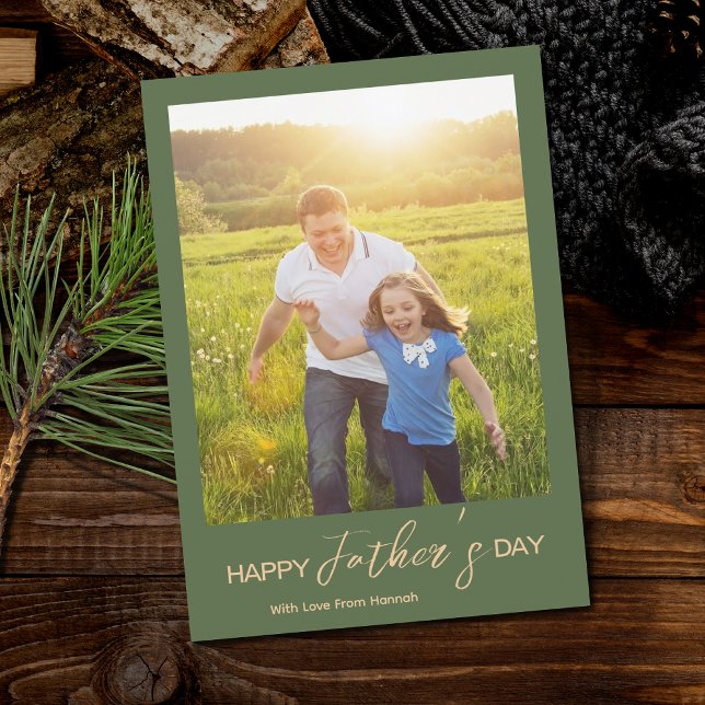 Modern Happy Father's Day Photo Script Card (Creator Uploaded)
