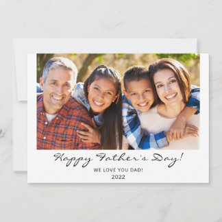 Modern Happy Father's Day Script Photo Card