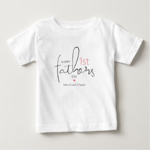 Modern Happy First Fathers Day Baby T-Shirt