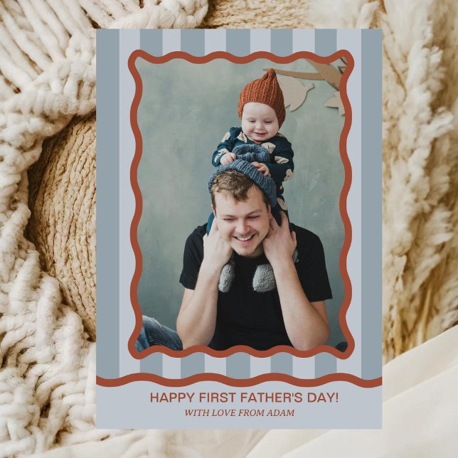 Modern Happy First Father's Day Photo Card (Creator Uploaded)