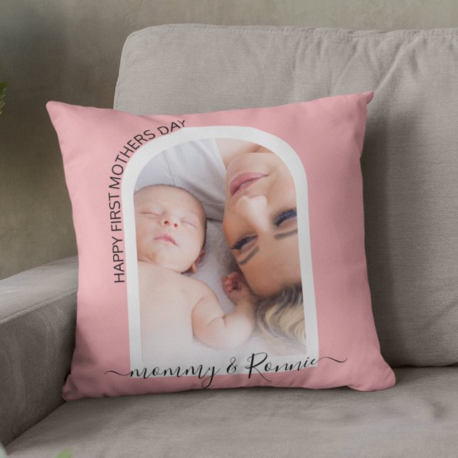 Modern Happy First Mothers Day Arch photo Cushion (Creator Uploaded)