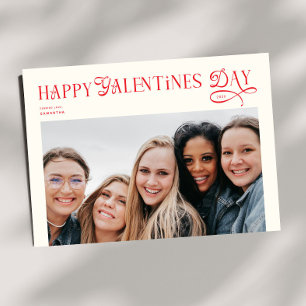 Modern Happy Galentines Day Bestfriends Photo  Holiday Card