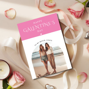 Modern Happy Galentine's Day To My Bestie Photo Holiday Card