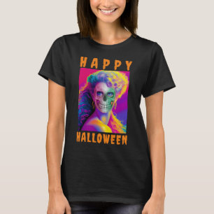 MODERN HAPPY HALLOWEEN COLORFUL SKULL CUSTOM T-Shirt