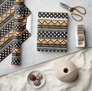 Modern Happy Halloween Pattern Wrapping Paper