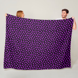 Modern Happy Halloween Purple Ghost Fleece Blanket