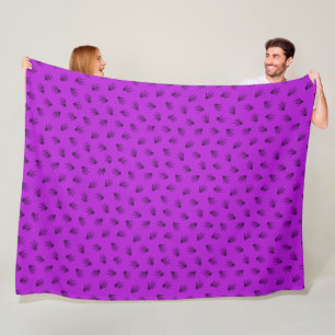 Modern Happy Halloween Purple Skeleton Fleece Blanket