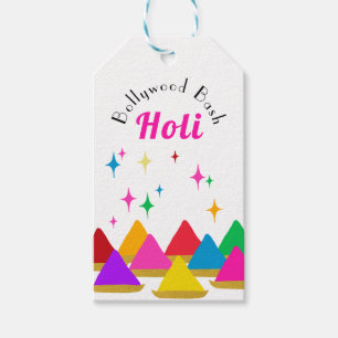 Modern Happy Holi Hindu Festival Colours Design Gift Tags