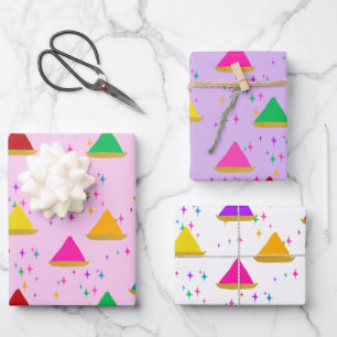 Modern Happy Holi Hindu Festival Colours Pattern  Wrapping Paper Sheet