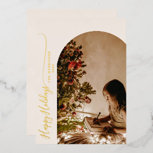 Modern Happy Holidays 2-Photo Christmas
