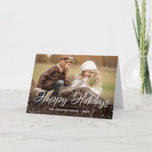 Modern Happy Holidays 2 PHOTO Christmas Card
