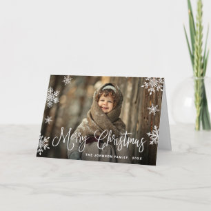 Modern Happy Holidays 3 PHOTO Merry Christmas Holiday Card