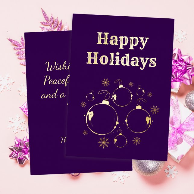 Modern Happy Holidays Bold Purple Gold  (Creator Uploaded)