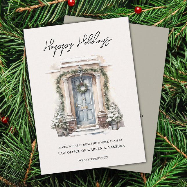 Modern Happy Holidays Business Flat Holiday Card (Modern Happy Holidays Business Flat Holiday Card)