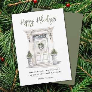 Modern Happy Holidays Business Flat Holiday Card
