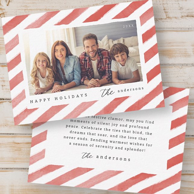 Modern Happy Holidays Christmas Family Photo Card (Creator Uploaded)