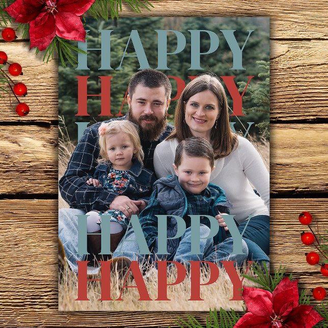 Modern Happy Holidays Family Photo Card (Modern Happy Holidays Family Photo Card)