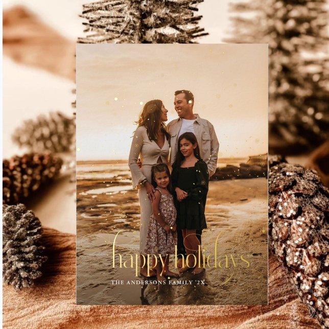 Modern Happy Holidays Family Photo plaid Tartan (Creator Uploaded)