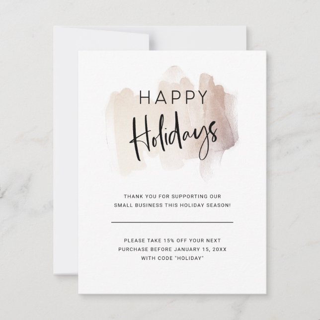 Modern Happy Holidays from your Small Business Holiday Card (Front)