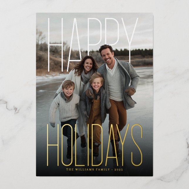 Modern Happy Holidays Photo (Front)