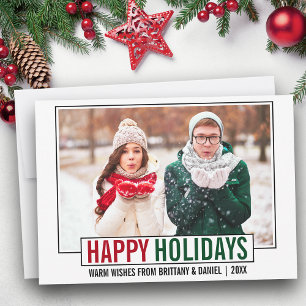Modern Happy Holidays Photo Holiday Card
