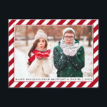 Modern Happy Holidays Photo Red Stripes Postcard<br><div class="desc">Modern Happy Holidays Red Stripes Photo Holiday Postcard</div>