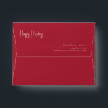 Modern Happy Holidays | Red Card Envelope<br><div class="desc">This modern happy holidays | red card envelope is perfect for your minimalist shabby chic boho red and white holiday greeting. The minimal whimsical handwritten calligraphy is delicate and rustic while staying classy and elegant. You will find that everything about this product is editable, so feel free to add pictures...</div>