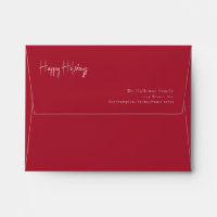 Modern Happy Holidays | Red Card Envelope