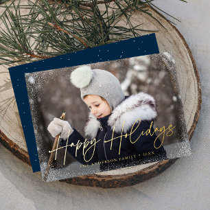 Modern Happy Holidays Script Photo